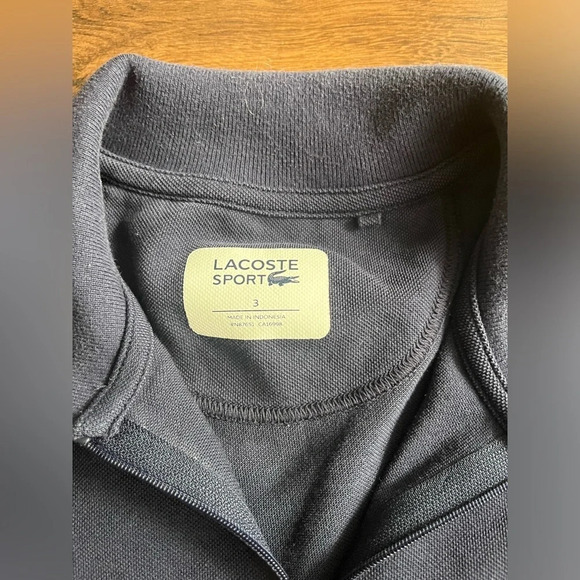 Lacoste Sport Short Sleeve Zip Up Golf Polo w/Pocket and Logo - Picture 4 of 11